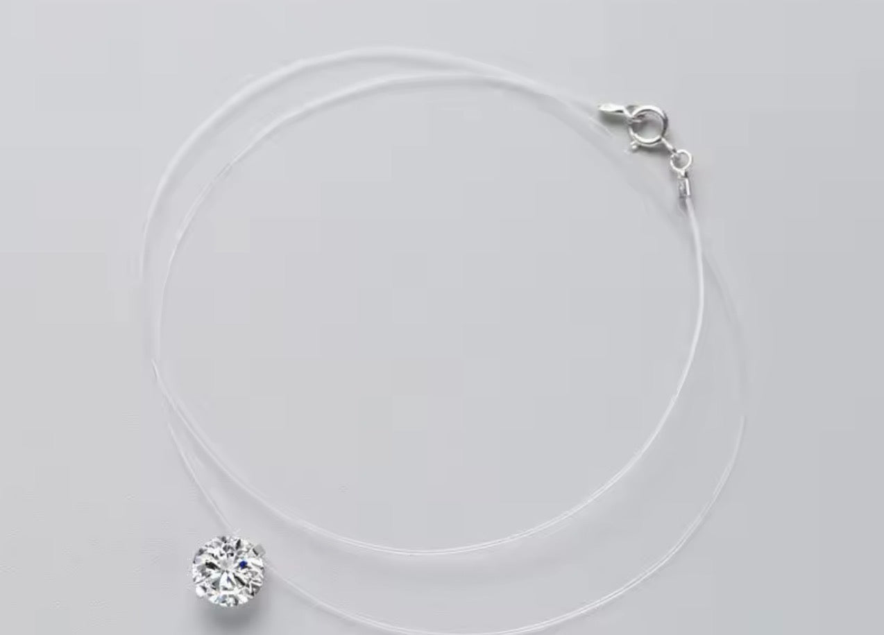 Zircon Pendant Choker Necklace