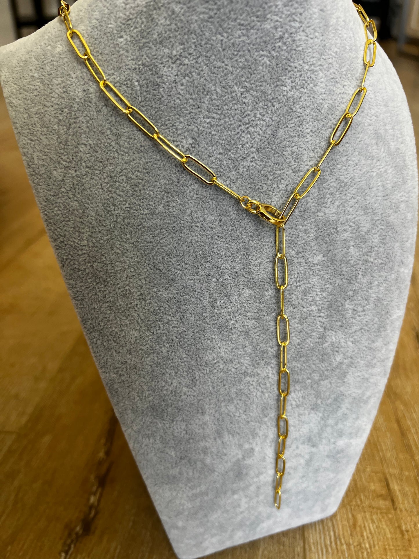 Lariat Paperclip Chain Necklace