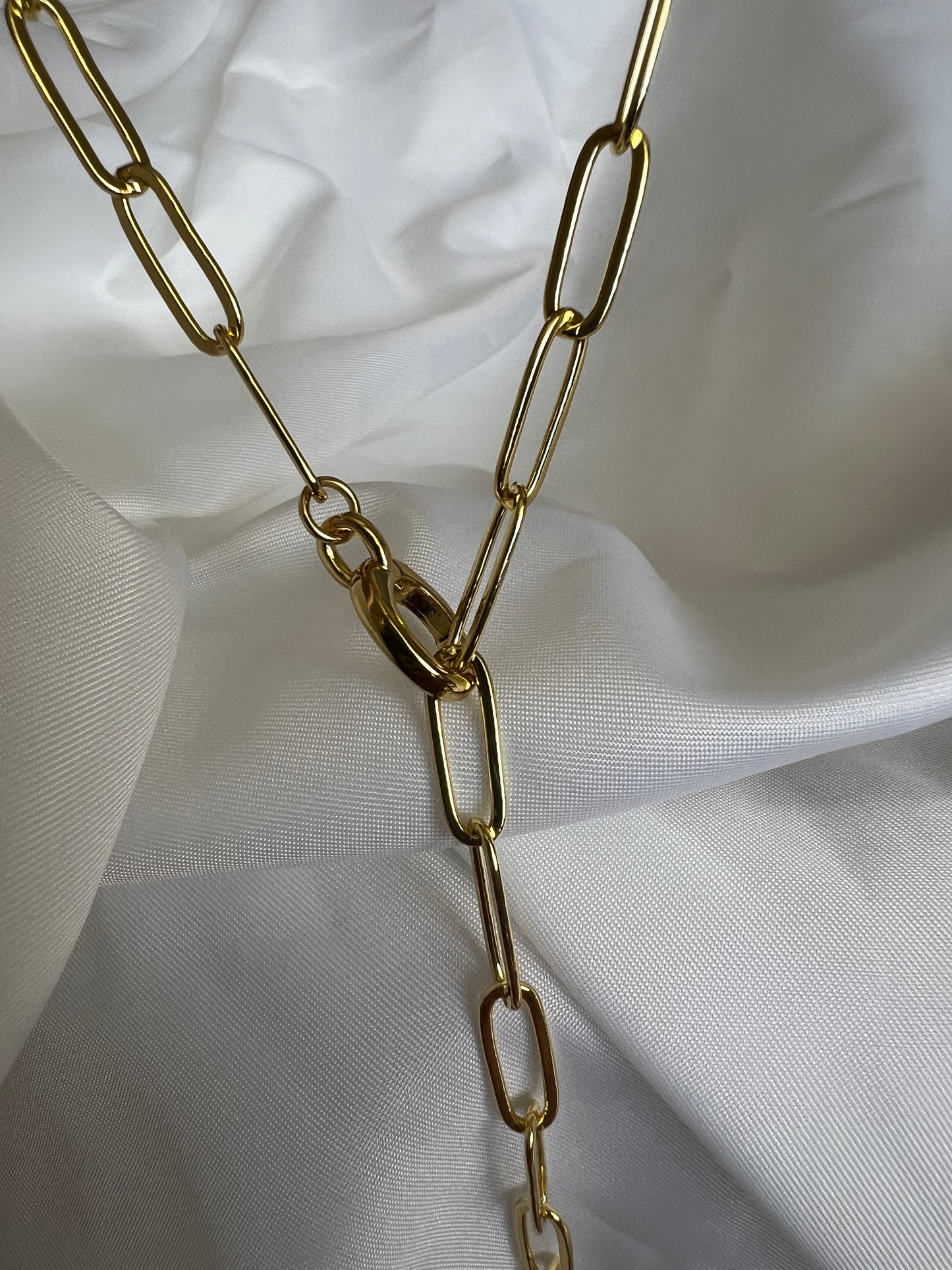 Lariat Paperclip Chain Necklace