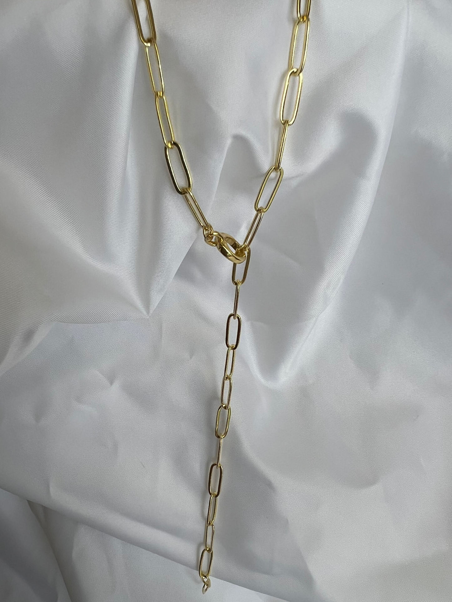 Lariat Paperclip Chain Necklace