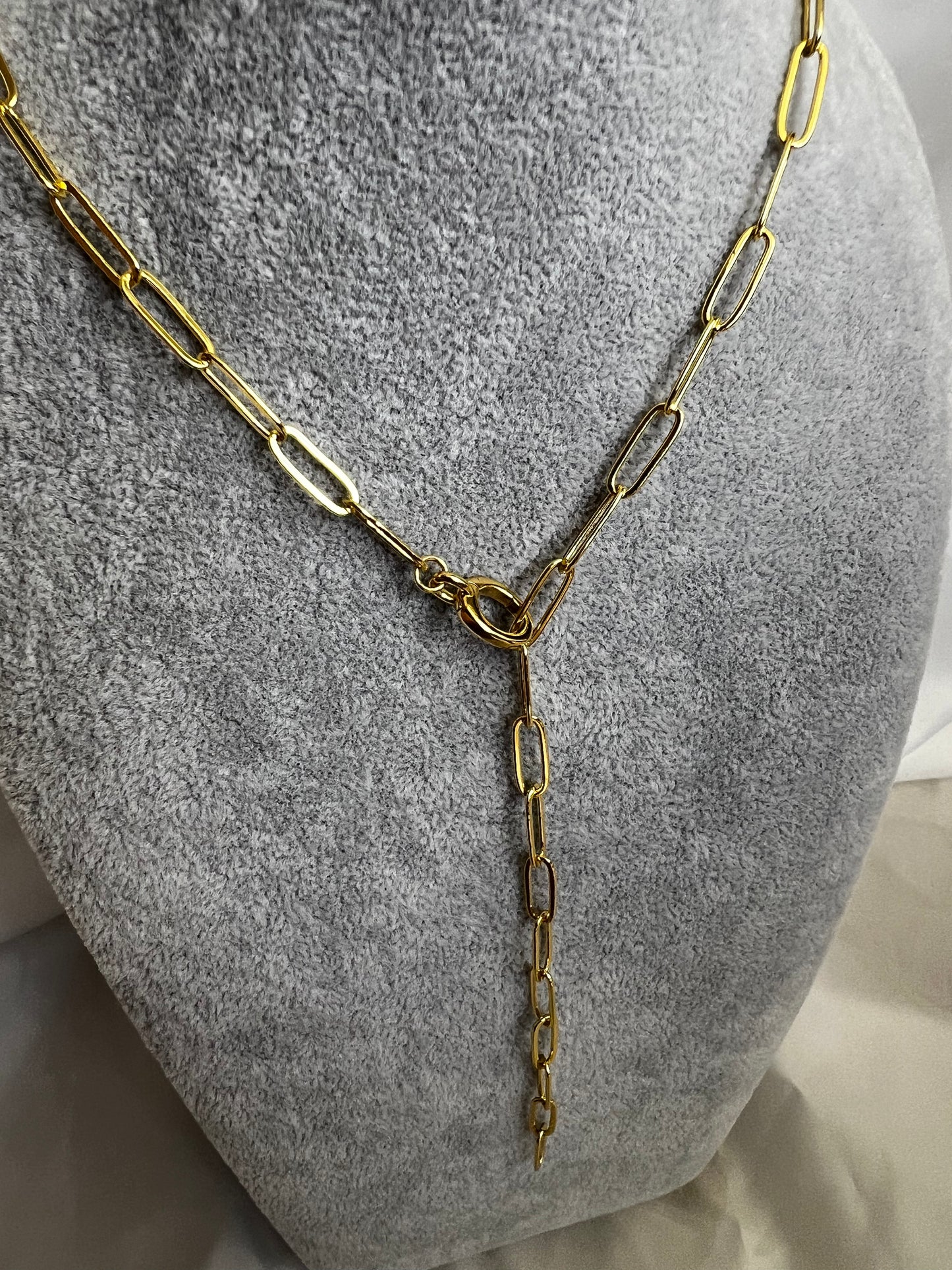 Lariat Paperclip Chain Necklace