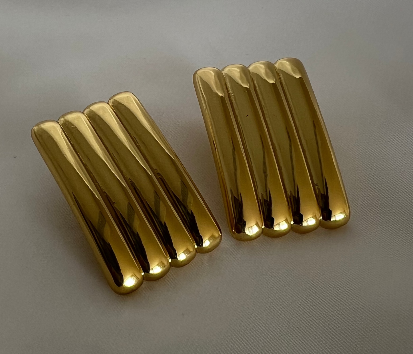 Block Rectangle Stud Earrings