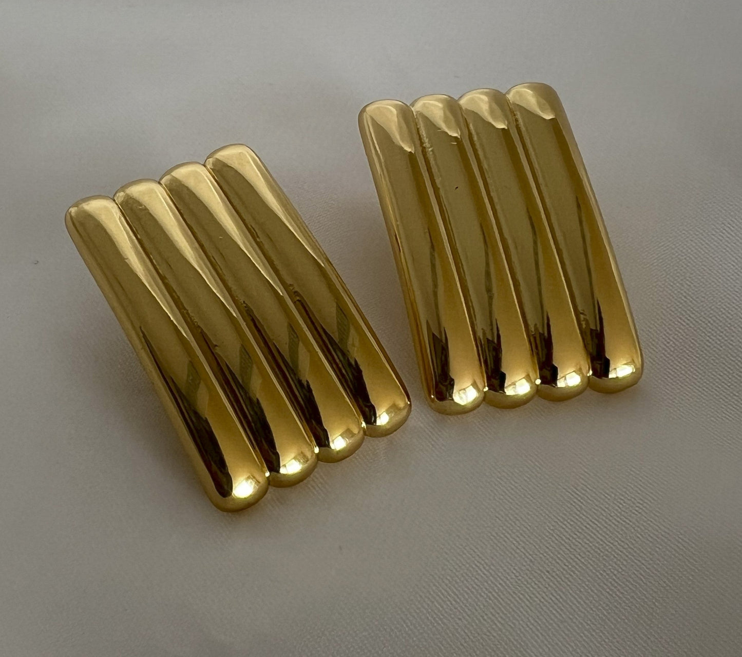 Block Rectangle Stud Earrings