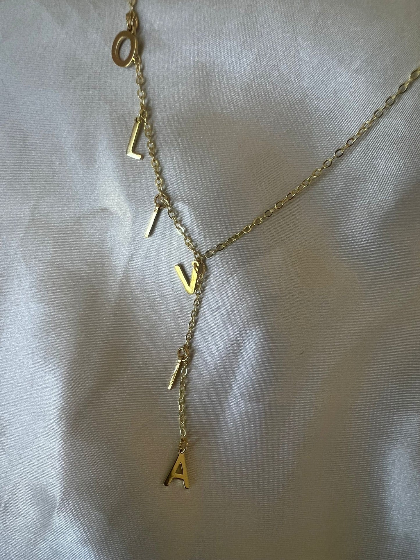 Lariat Gold Plated Name Necklace