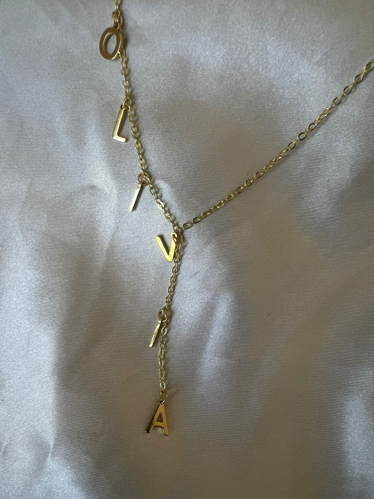 Lariat Gold Plated Name Necklace