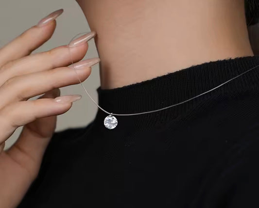 Zircon Pendant Choker Necklace