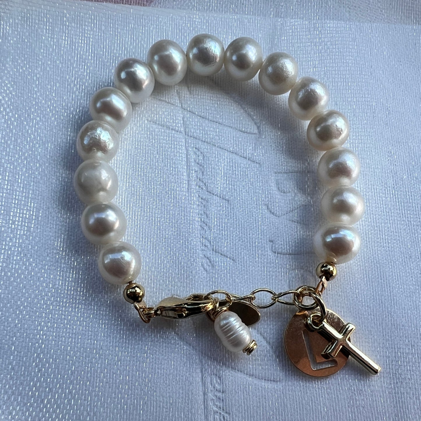 Freshwater Pearls Initial Tag Bracelet