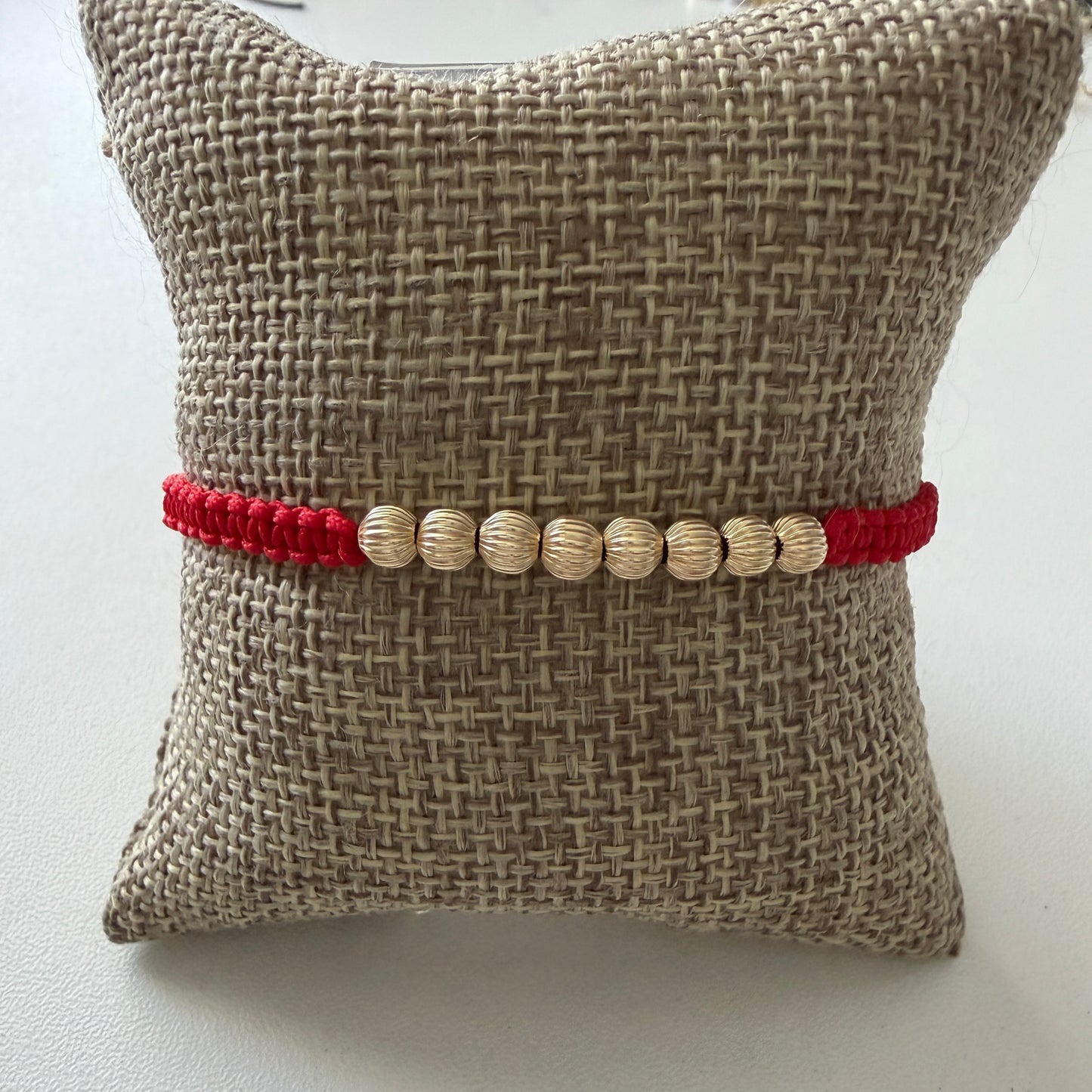 Gold Beaded Red Bracelet