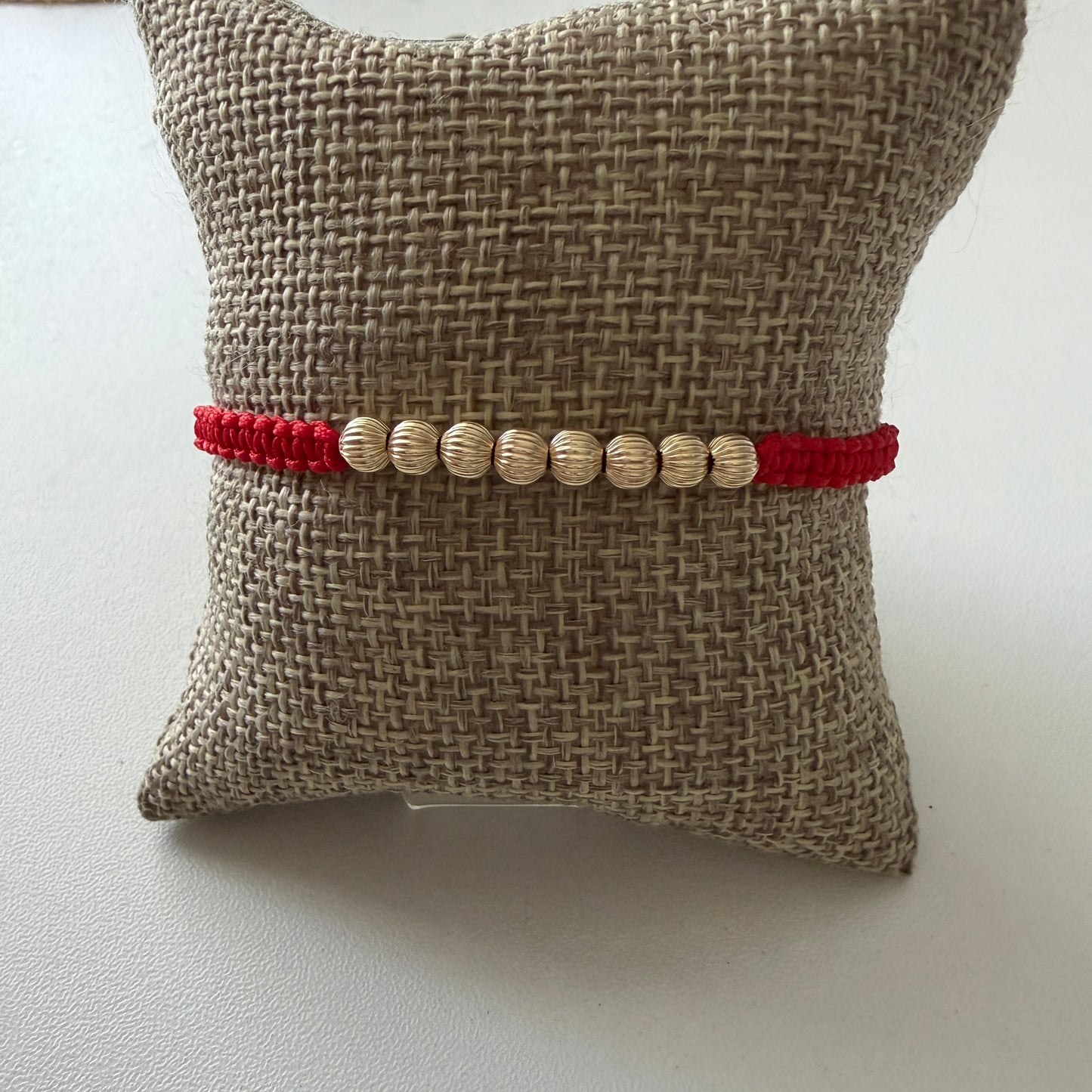 Gold Beaded Red Bracelet