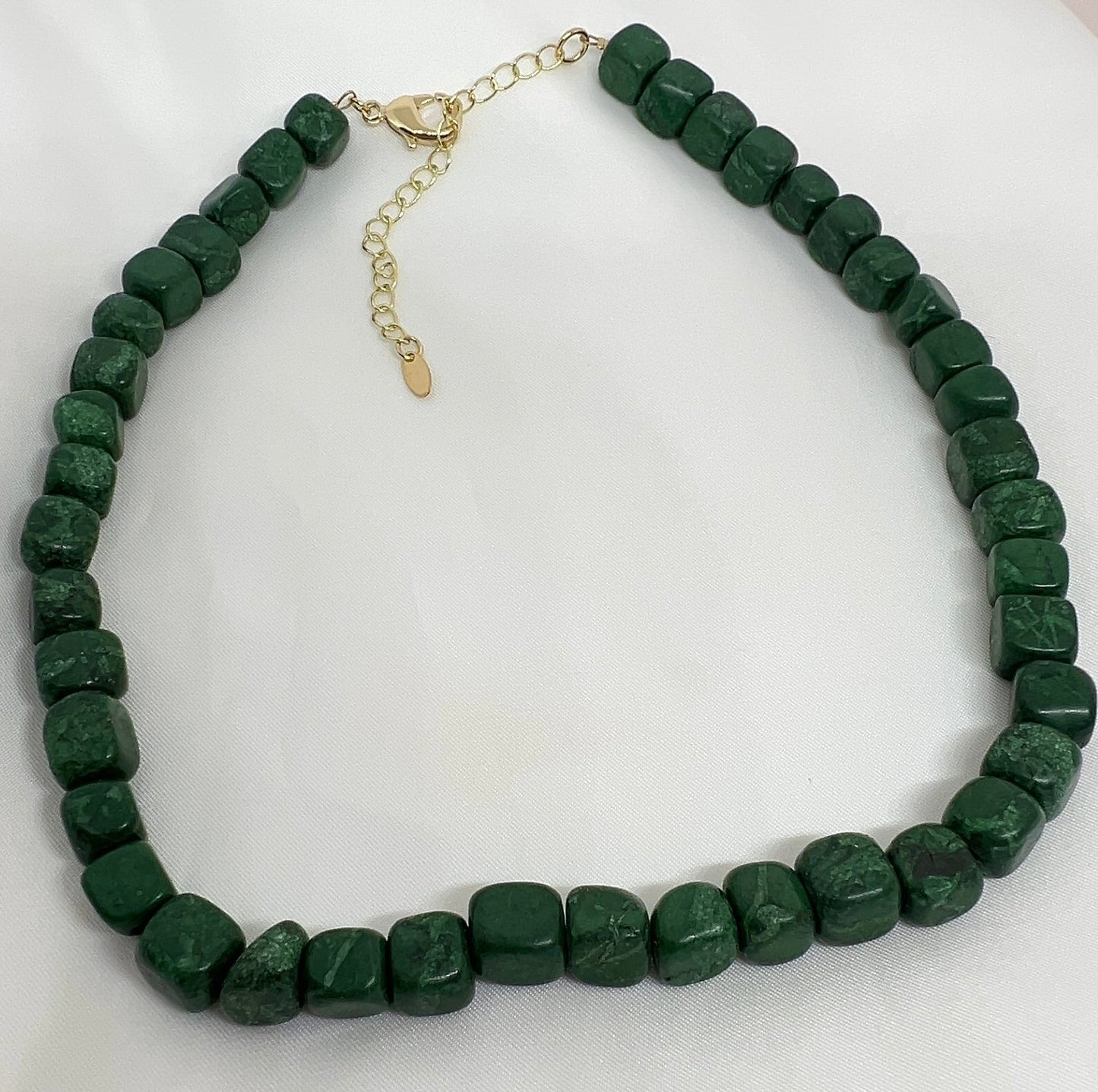 Green Agate Square Necklace