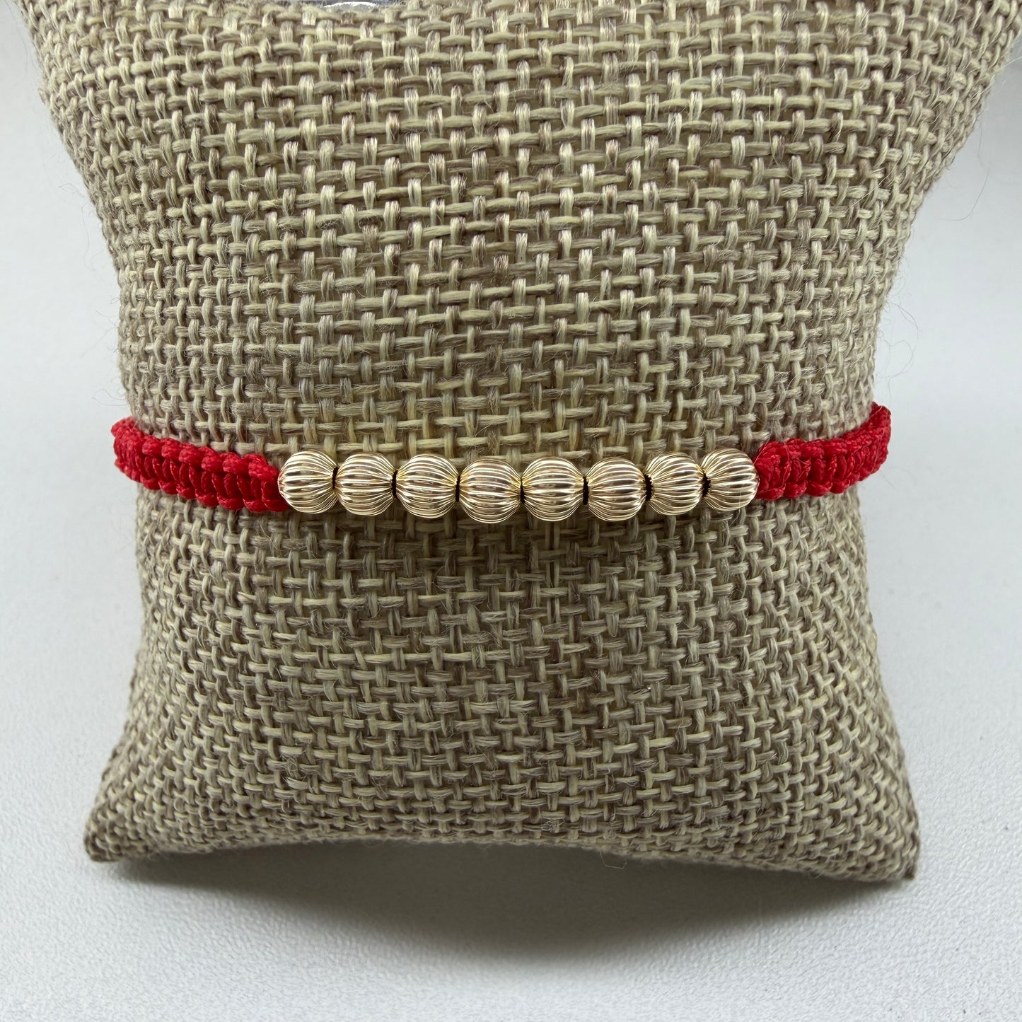 Gold Beaded Red Bracelet