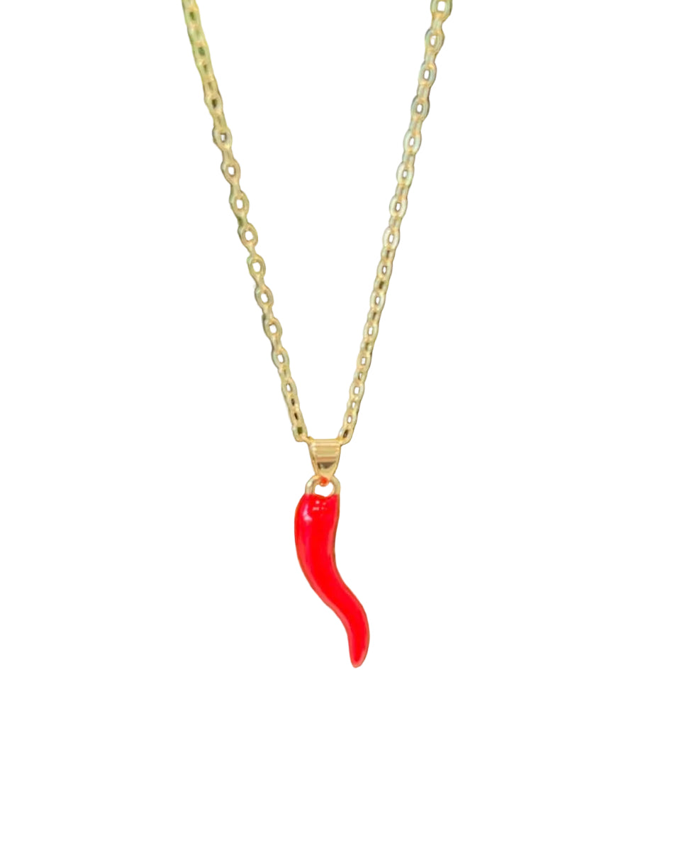 Red Italian Horn Necklace