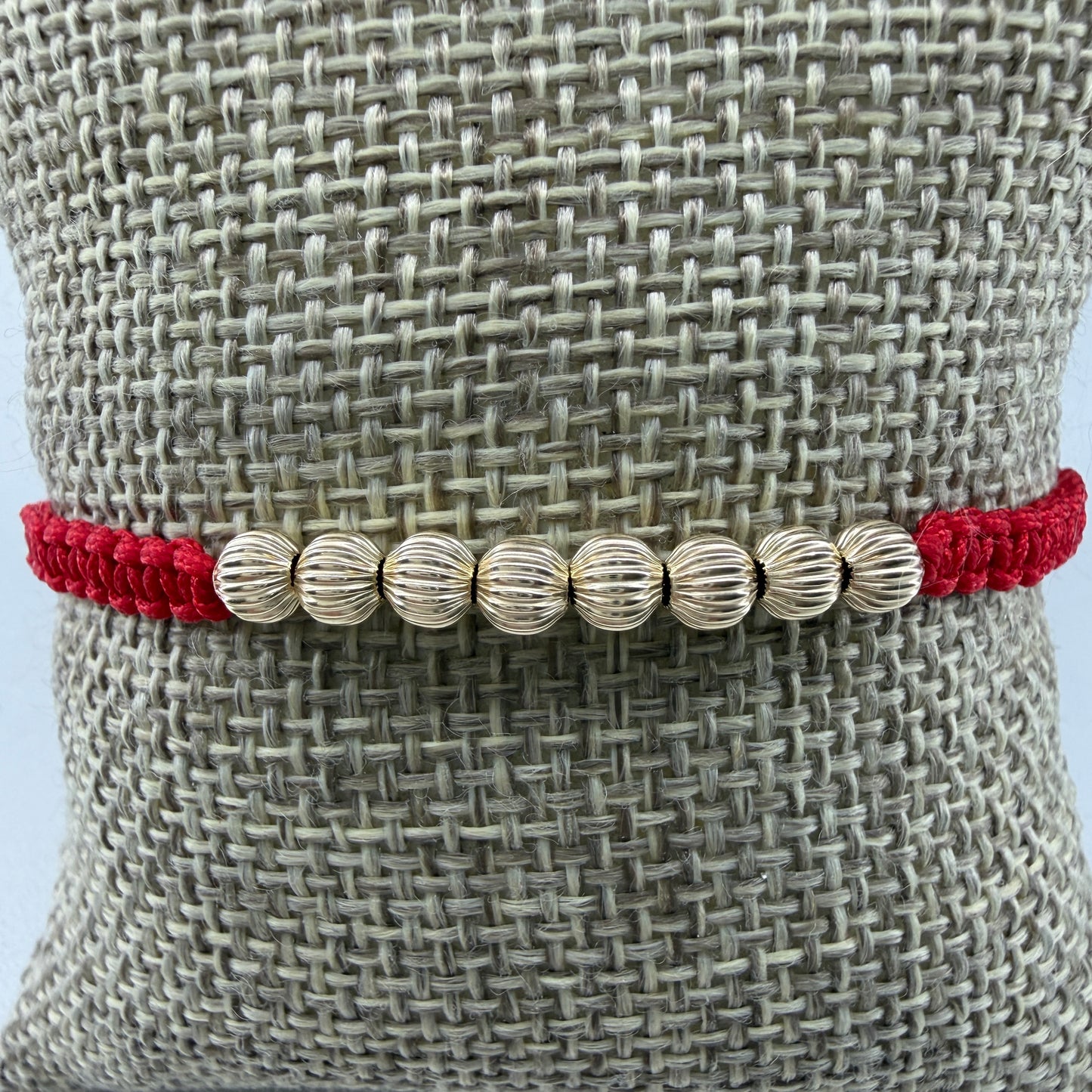 Gold Beaded Red Bracelet