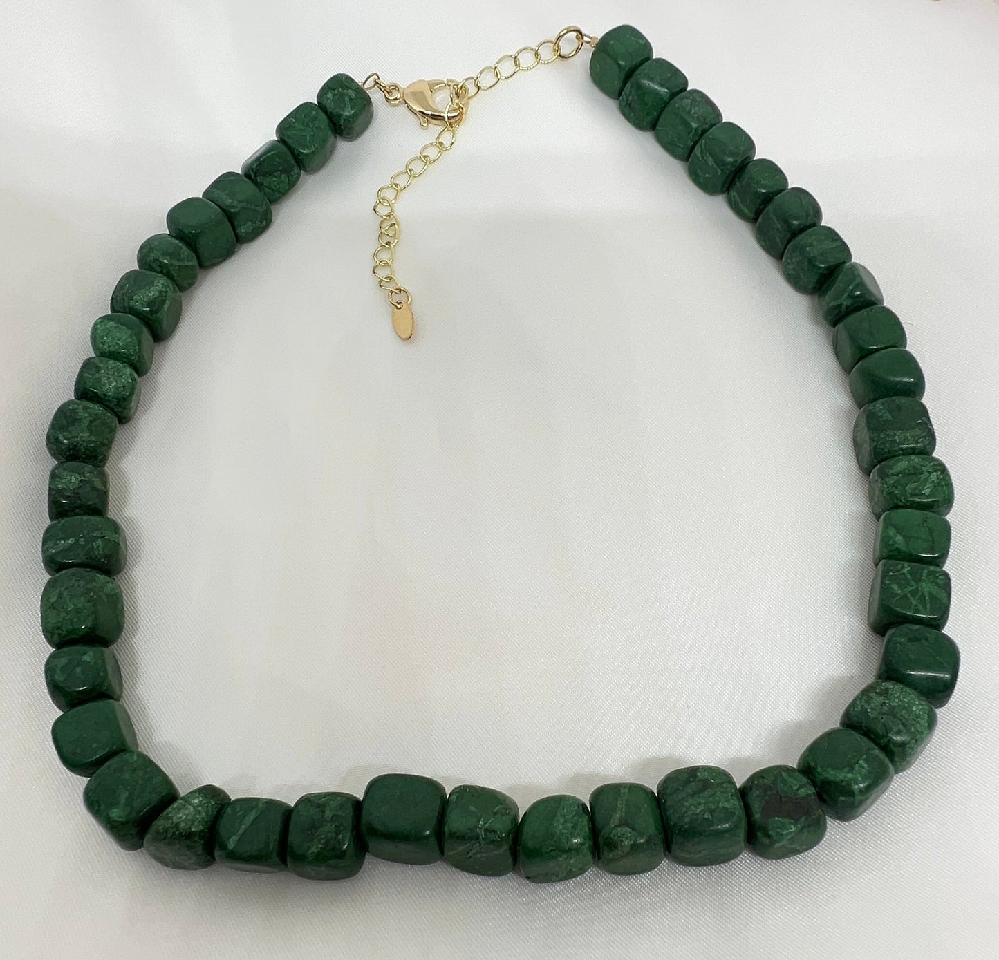 Green Agate Square Necklace