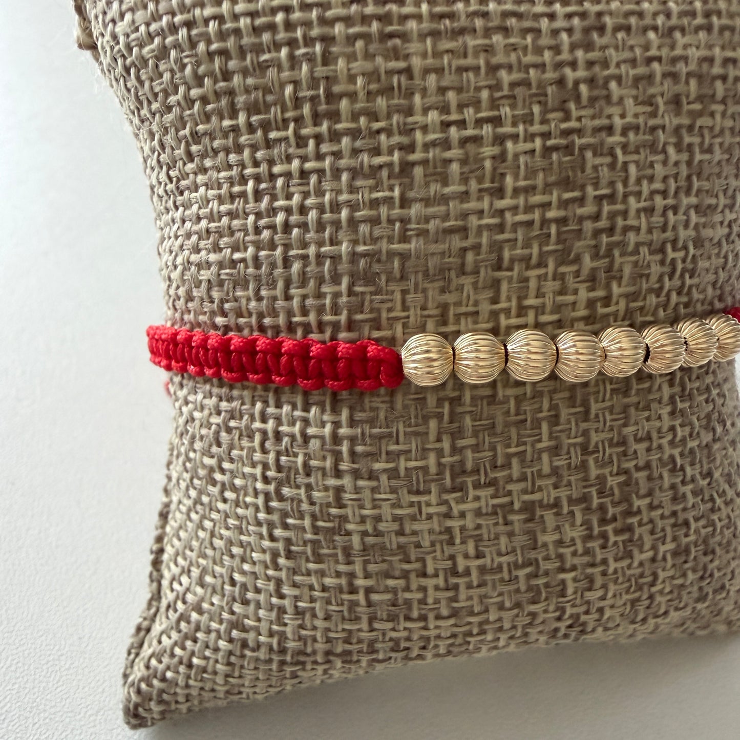 Gold Beaded Red Bracelet