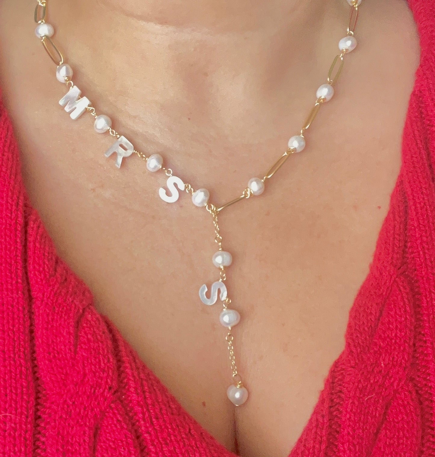 Lariat Bride to Be Necklace