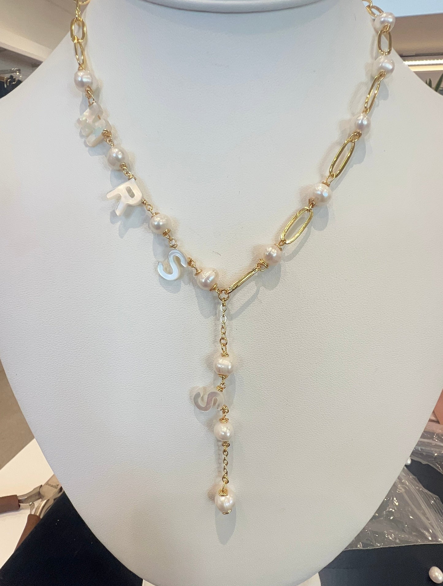 Lariat Bride to Be Necklace