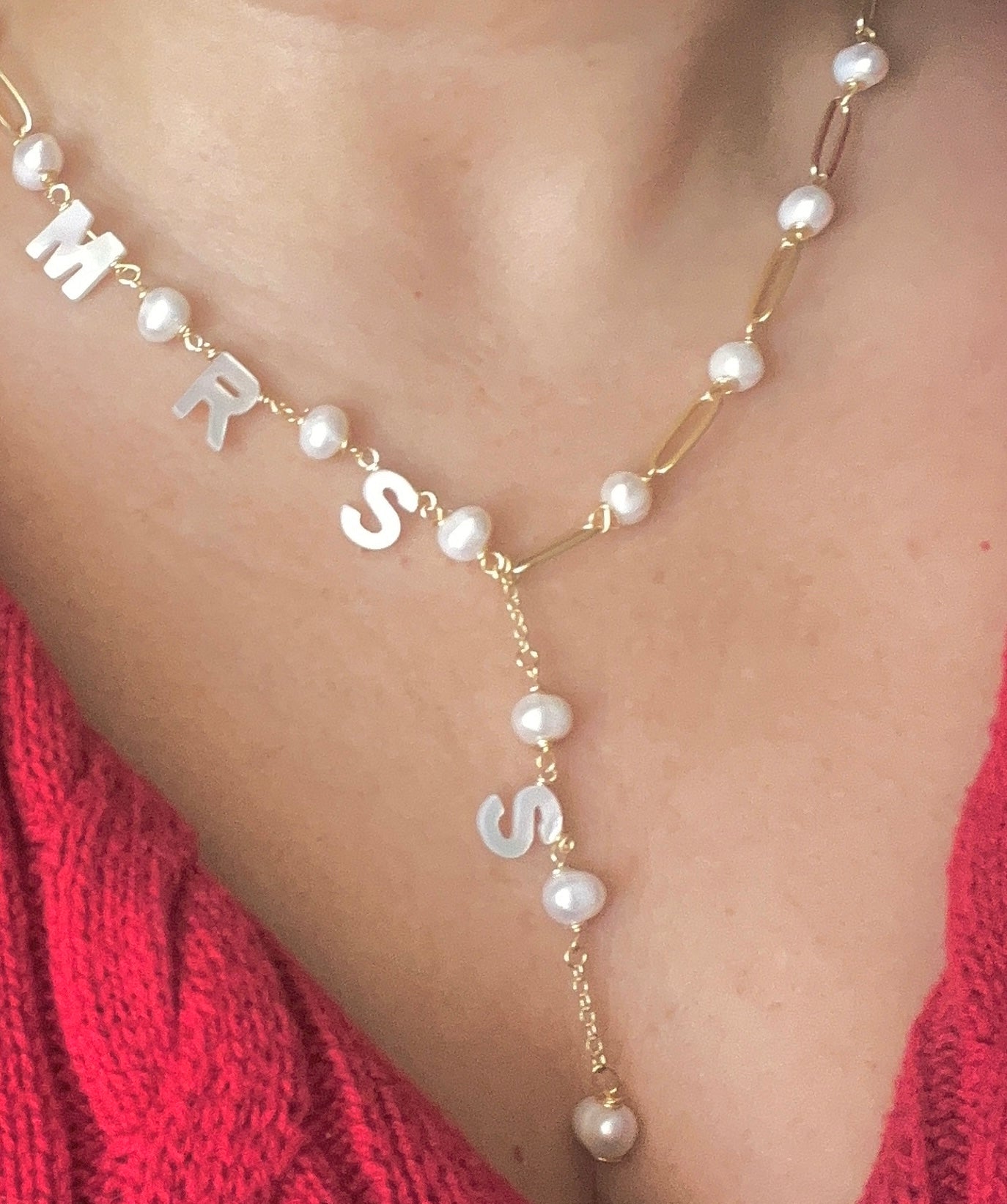 Lariat Bride to Be Necklace