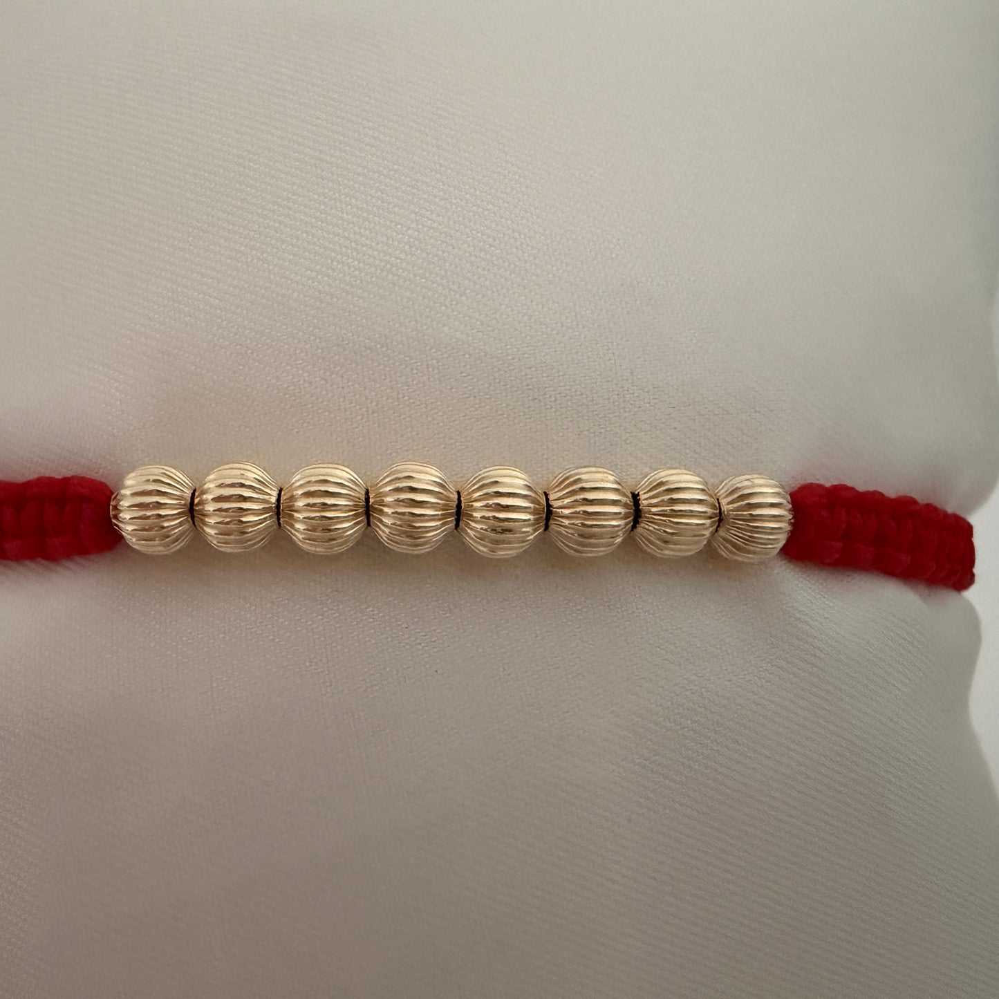 Gold Beaded Red Bracelet