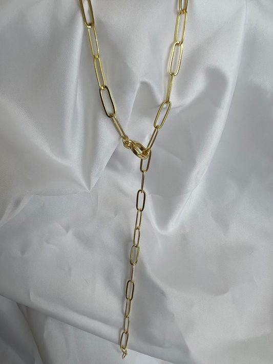 Lariat Paperclip Chain Necklace