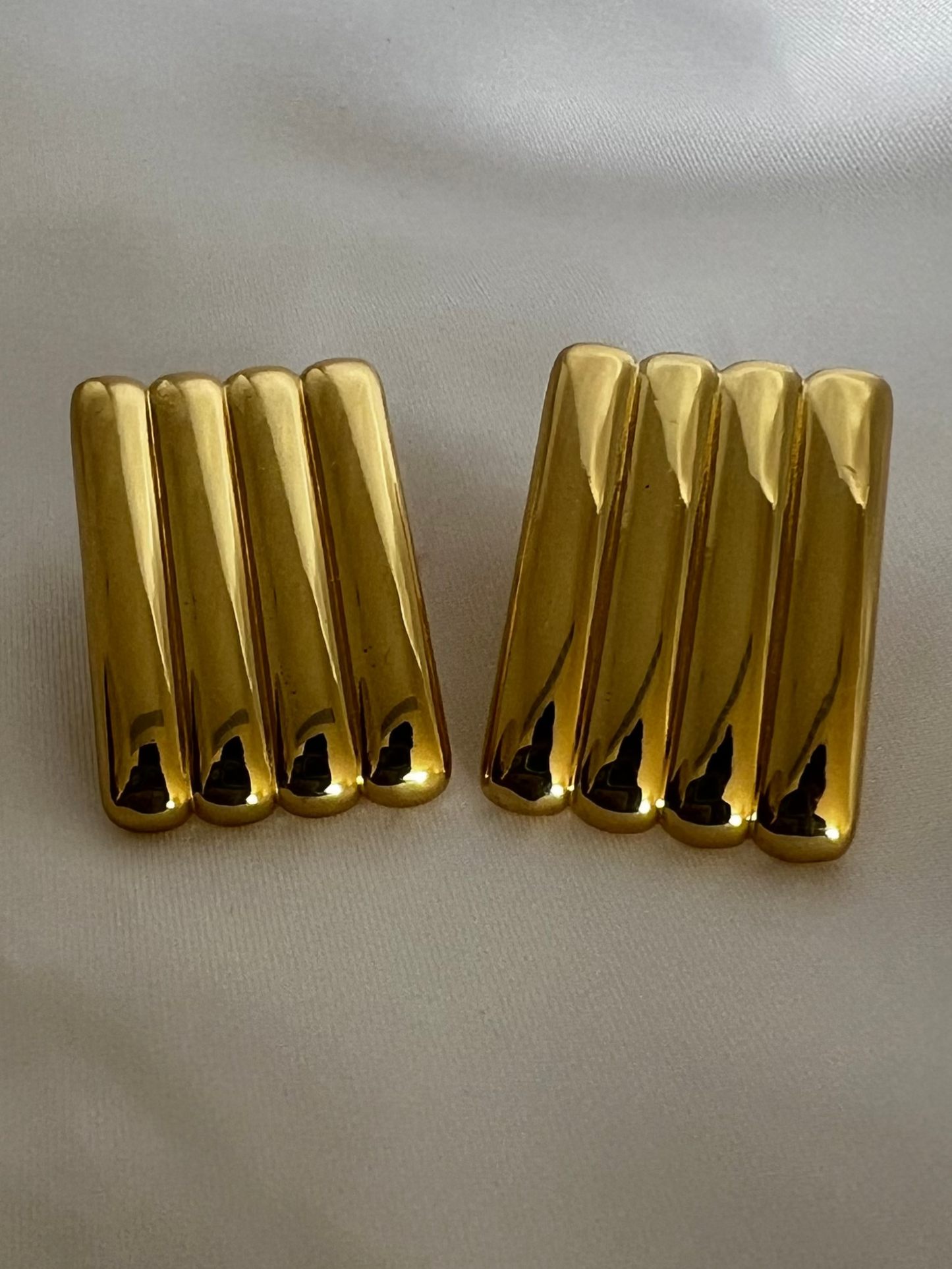 Block Rectangle Stud Earrings