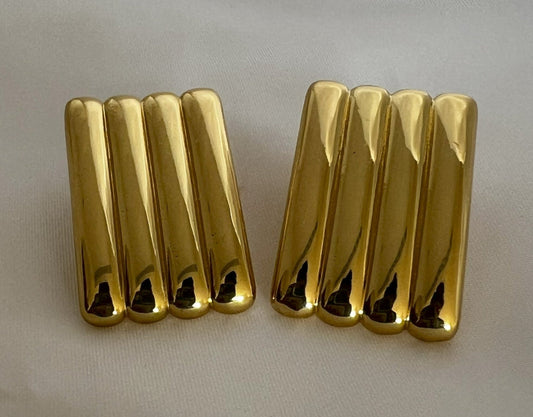 Block Rectangle Stud Earrings