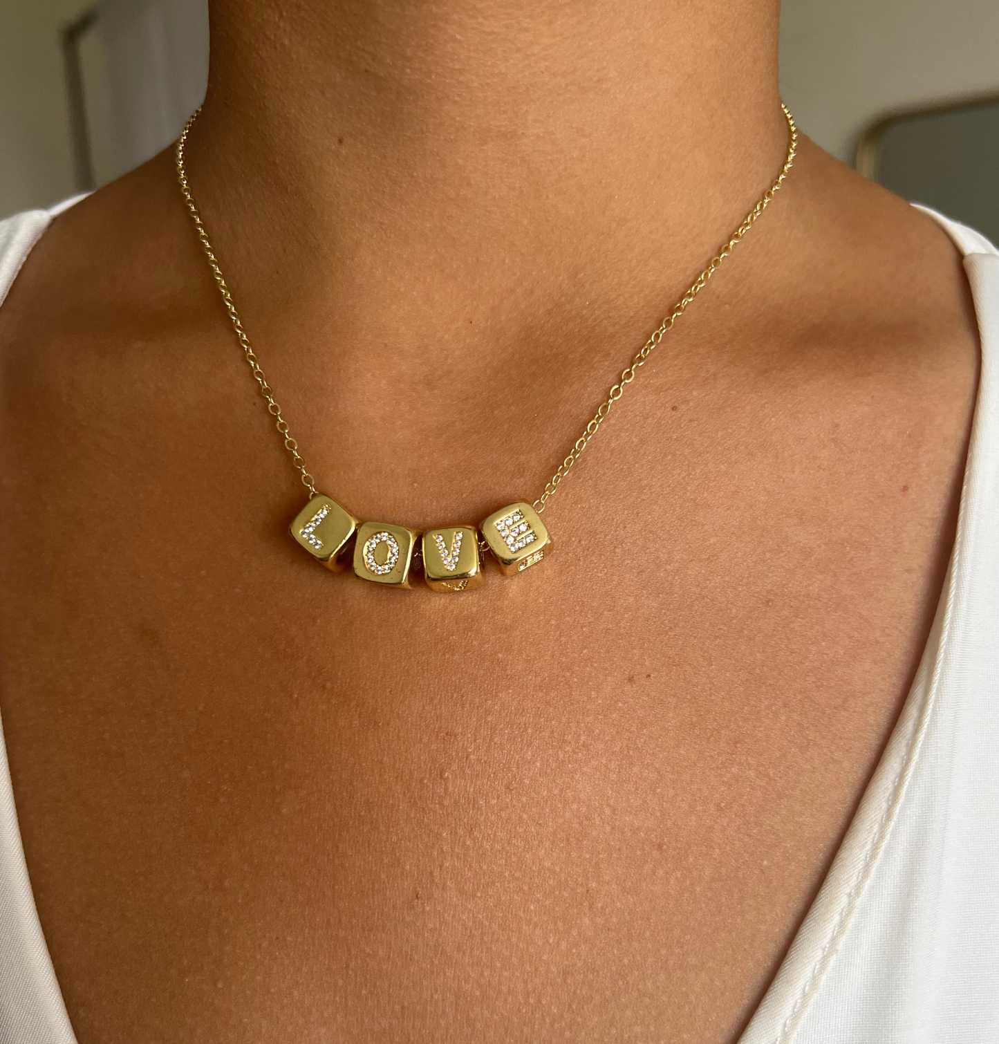 Letter Cube Necklace