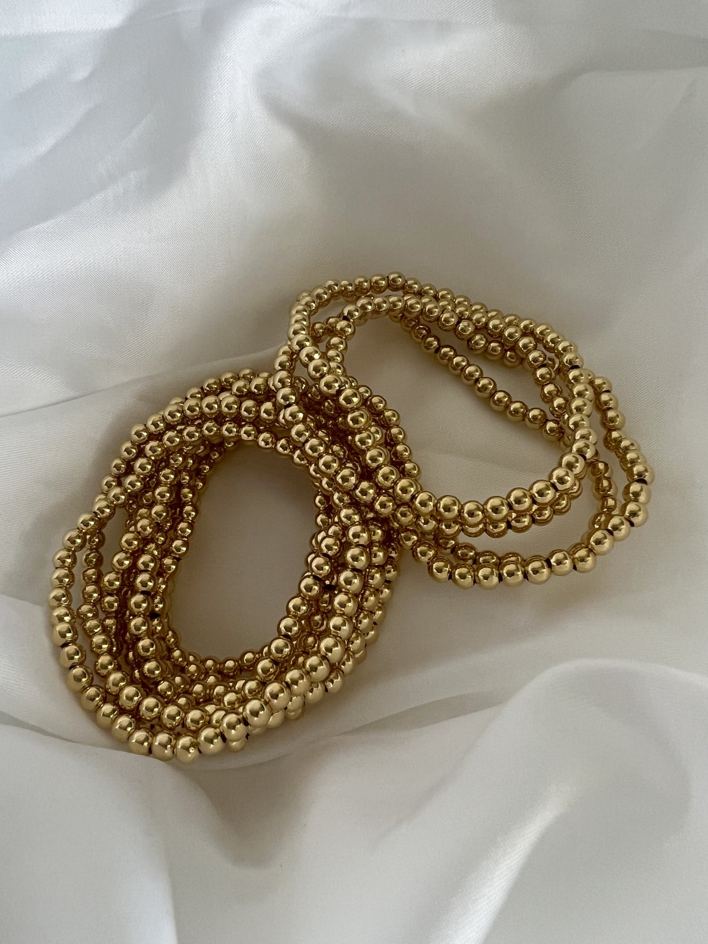 Set of 3 Gold Filled Beaded Bracelet