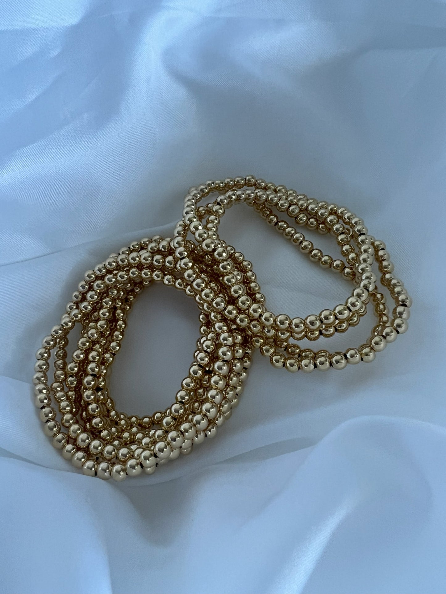 Set of 3 Gold Filled Beaded Bracelet