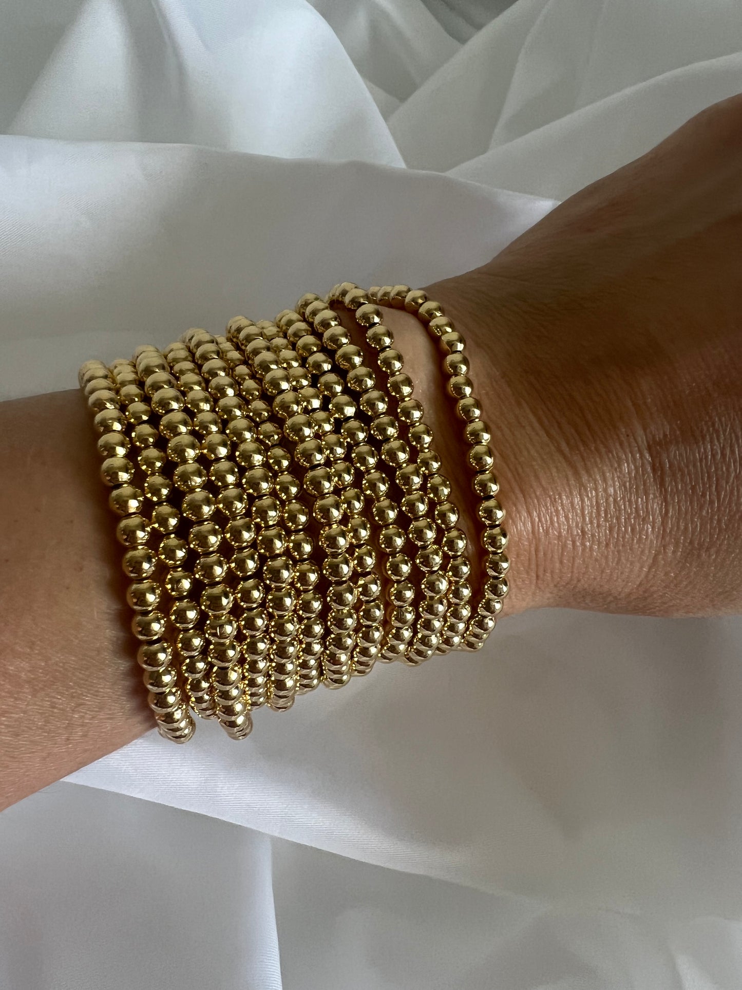 Set of 3 Gold Filled Beaded Bracelet