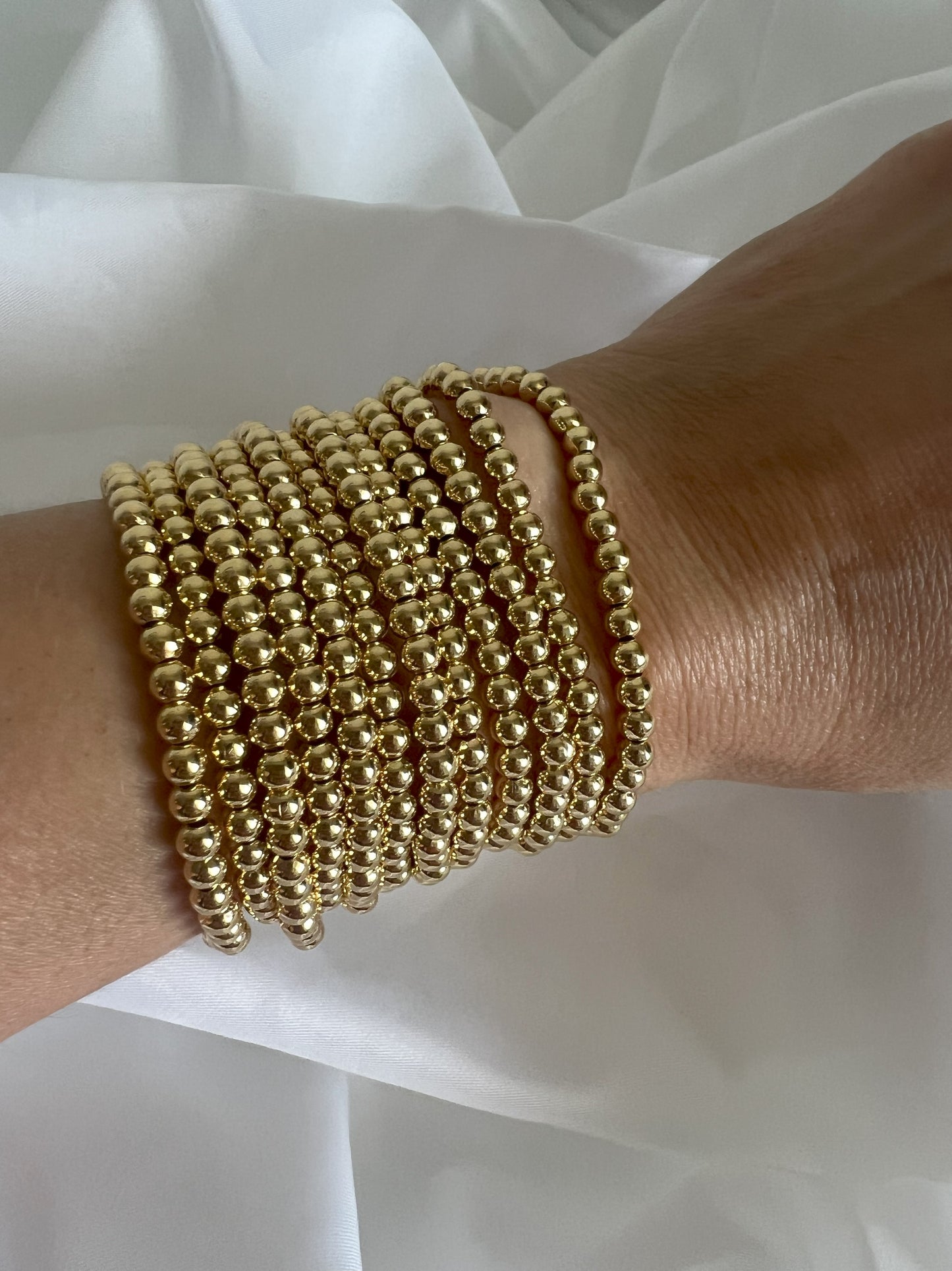 Set of 3 Gold Filled Beaded Bracelet