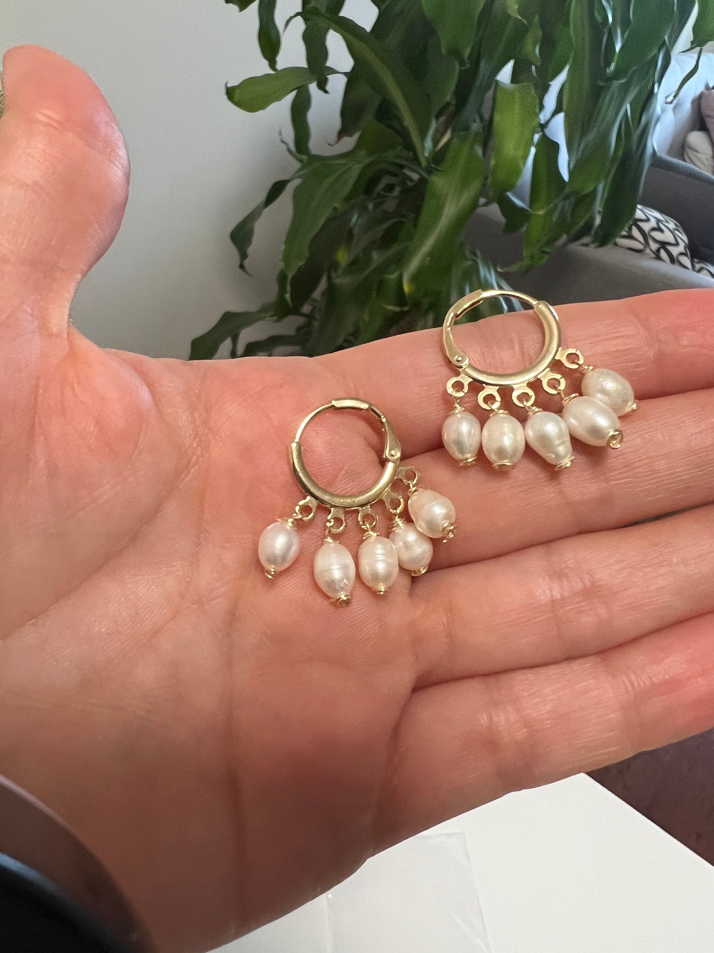 Mira Freshwater Pearls Huggies Hoops