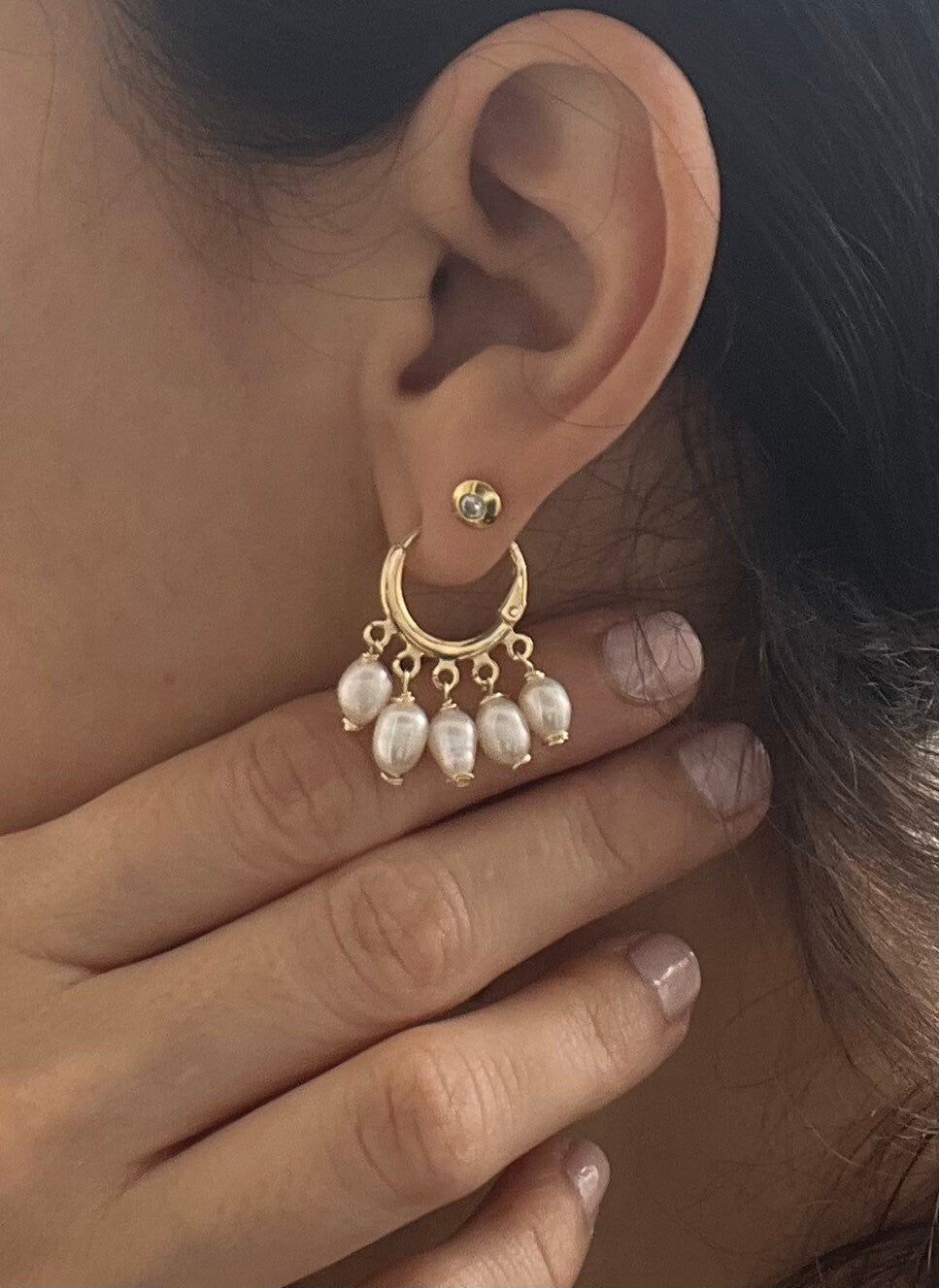 Mira Freshwater Pearls Huggies Hoops