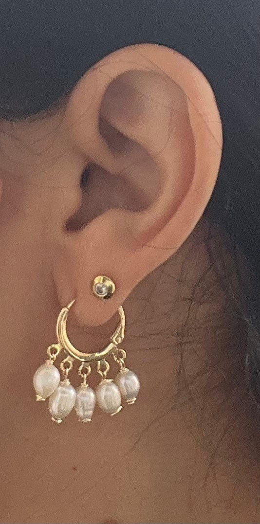 Mira Freshwater Pearls Huggies Hoops